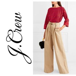 NWT J. CREW Striped Tee Grosgrain Trim Red Navy S